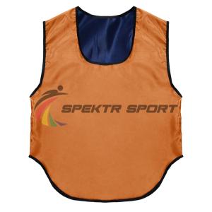 Купить Манишка футбольная двусторонняя Spektr Sport оранжево-синяя, р. 36-40 в Геленджике 